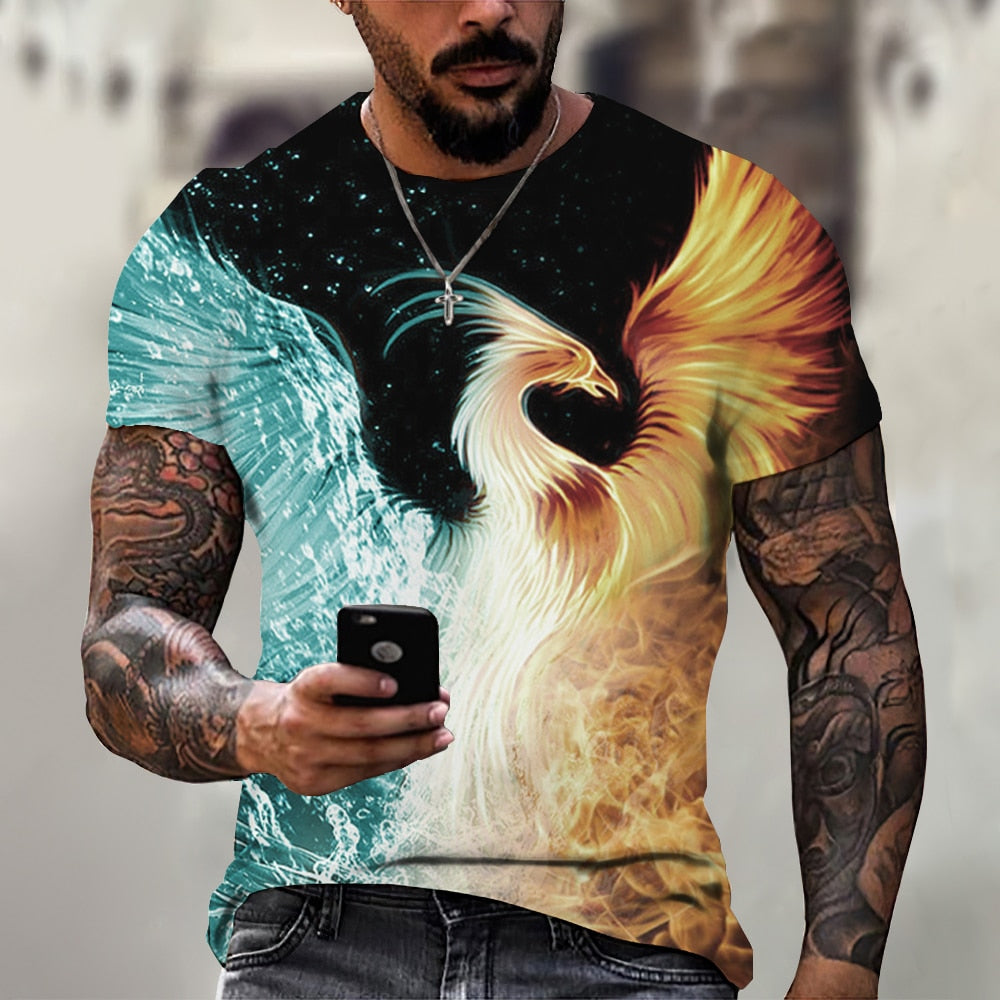 "Fire And Ice Phoenix" Short-Sleeve Rashguard