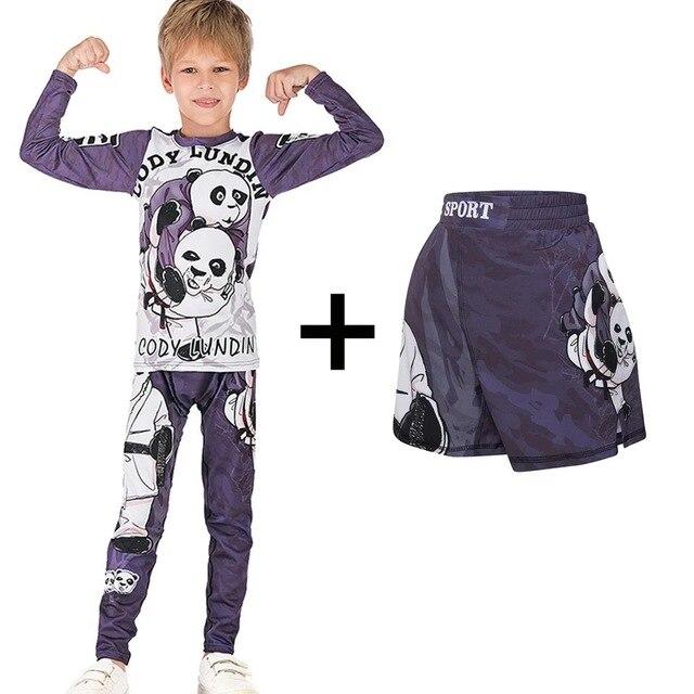 All-New! Kids "Cuddle Panda" Rashguard-Spats-Shorts Set - Affordable Rashguards