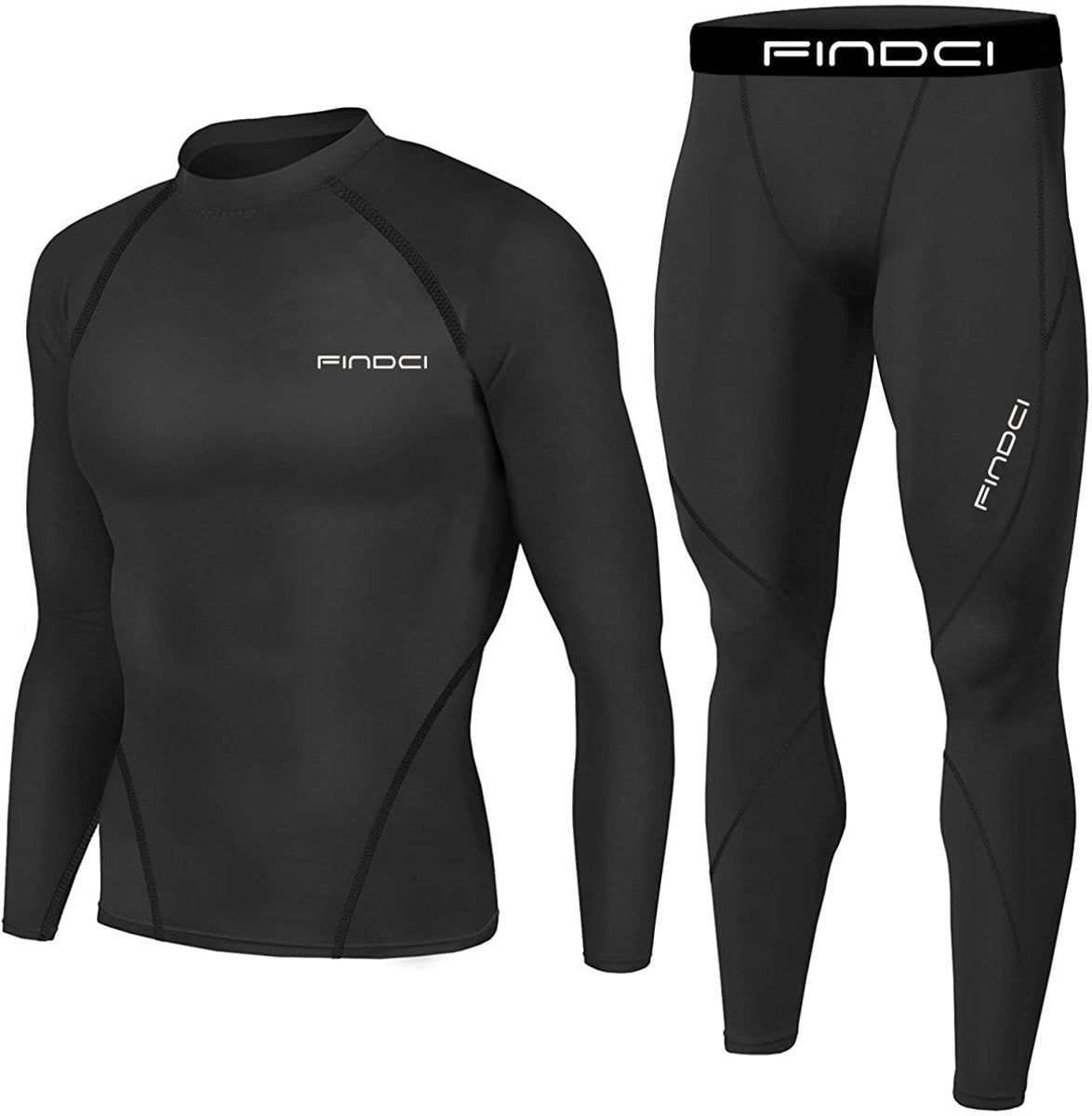 Basic Black Long-Sleeve Rashguard & Spats Set - Affordable Rashguards