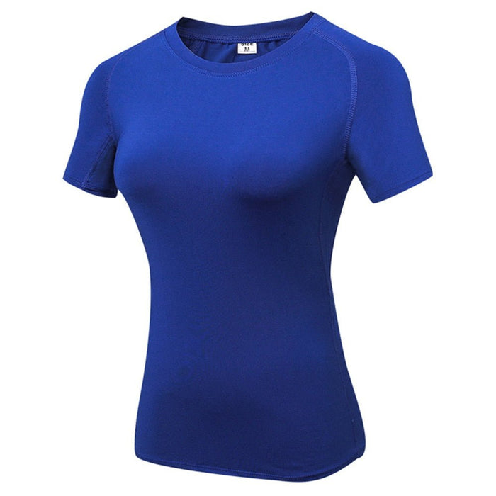 "Basic Blue" Women's Short-Sleeve Rashguard - Affordable Rashguards