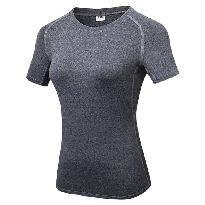 "Basic Grey" Women's Short-Sleeve Rashguard - Affordable Rashguards