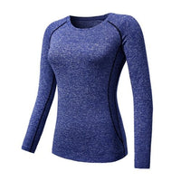 "Basic Heather Blue" Women's Long-Sleeve Rashguard - Affordable Rashguards