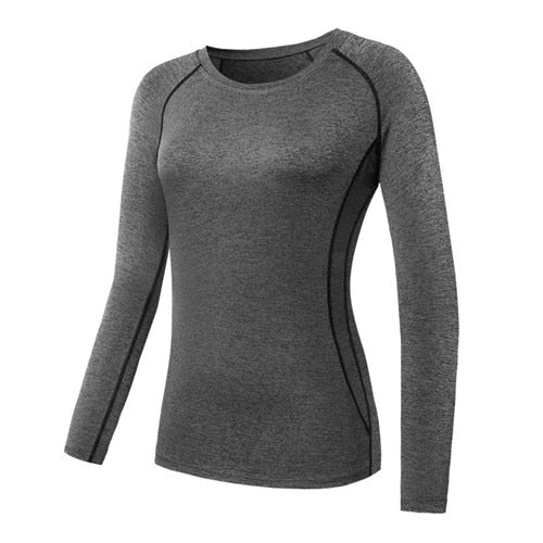 "Basic Heather Grey" Women's Long-Sleeve Rashguard - Affordable Rashguards