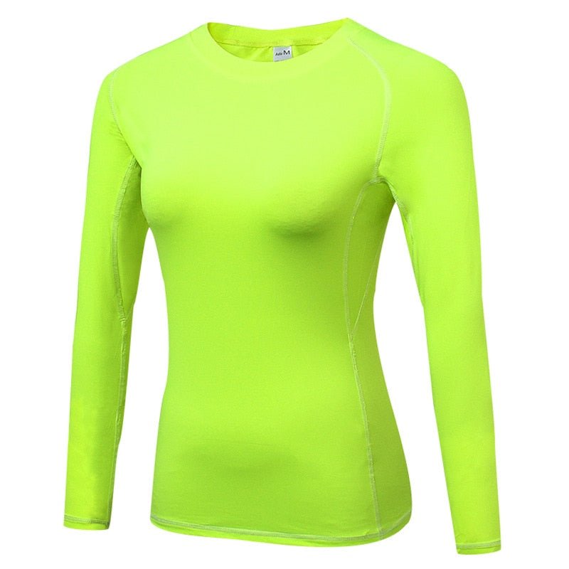 "Basic Lime" Women's Long-Sleeve Rashguard - Affordable Rashguards