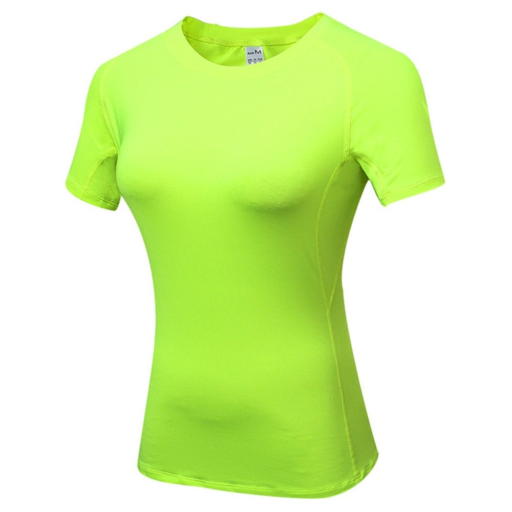 "Basic Lime" Women's Short-Sleeve Rashguard - Affordable Rashguards