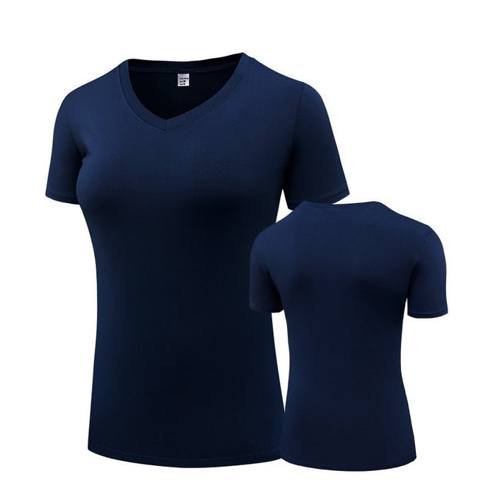 "Basic Navy" Women's Short-Sleeve Rashguard - Affordable Rashguards