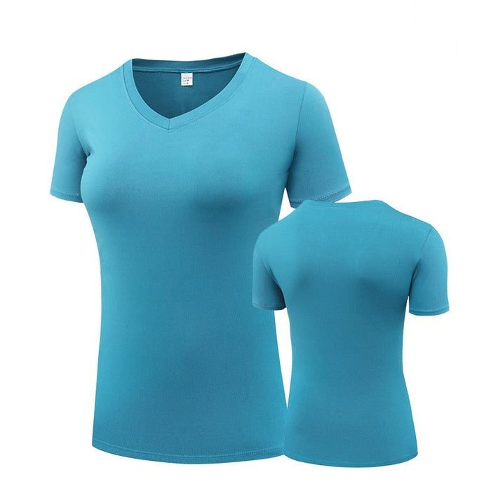 "Basic Sky Blue" Women's Short-Sleeve Rashguard - Affordable Rashguards
