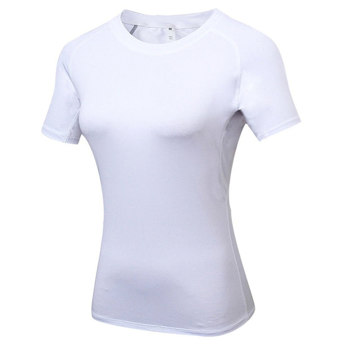 "Basic White" Women's Short-Sleeve Rashguard - Affordable Rashguards