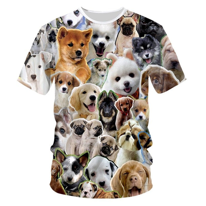 "Dog Collage" Short-Sleeve Rashguard - Affordable Rashguards