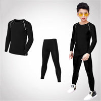 Kids Black Basic Long-Sleeve Rashguard & Spats Set - Affordable Rashguards