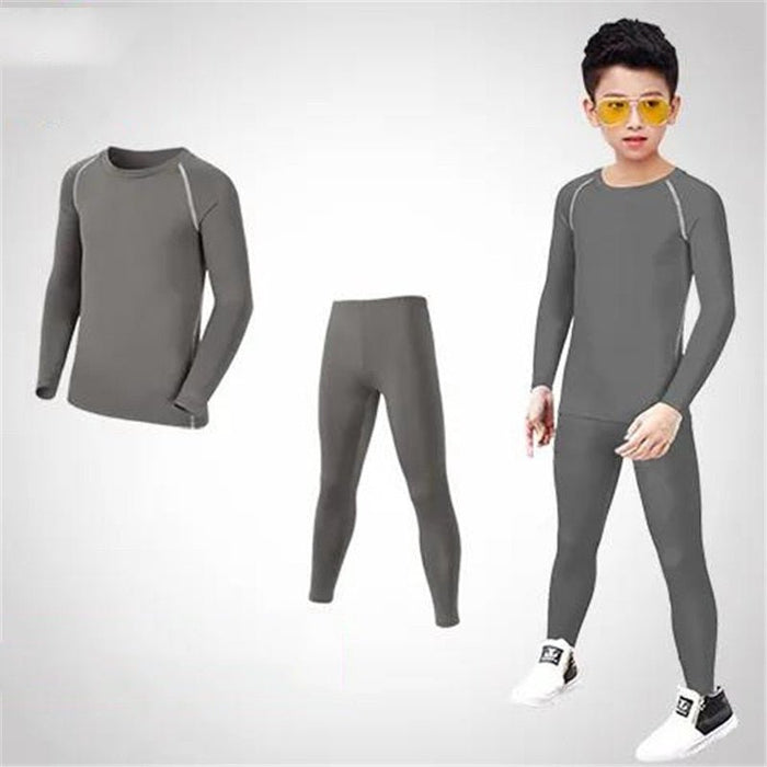 Kids Grey Basic Long-Sleeve Rashguard & Spats Set - Affordable Rashguards