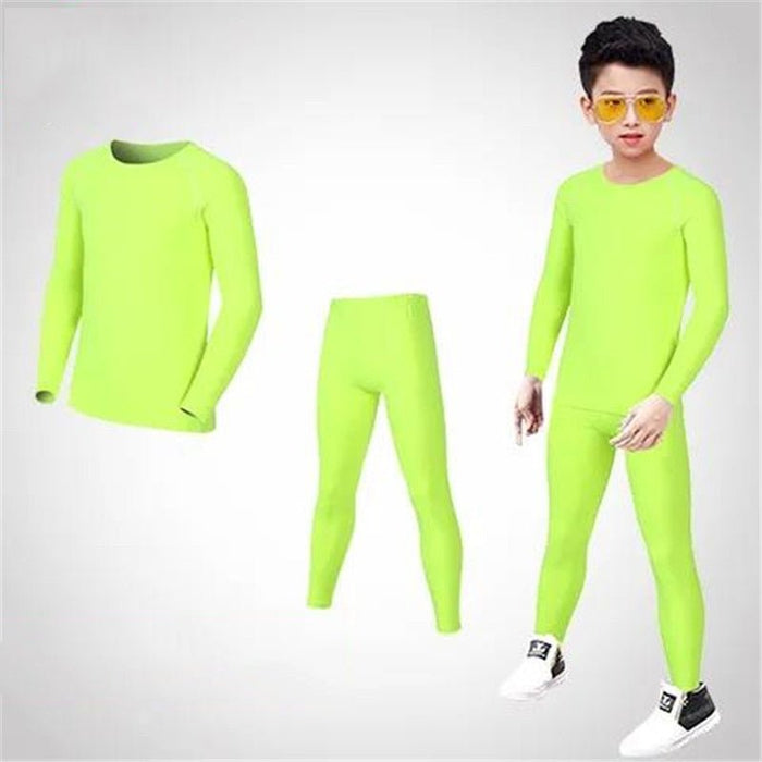 Kids Lime Basic Long-Sleeve Rashguard & Spats Set - Affordable Rashguards