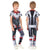 Kids Silver & Black Superhero-Style Rashguard & Spats - Affordable Rashguards