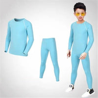 Kids Sky Blue Basic Long-Sleeve Rashguard & Spats Set - Affordable Rashguards