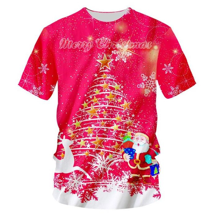 "Pink Christmas" Short-Sleeve Rashguard - Affordable Rashguards