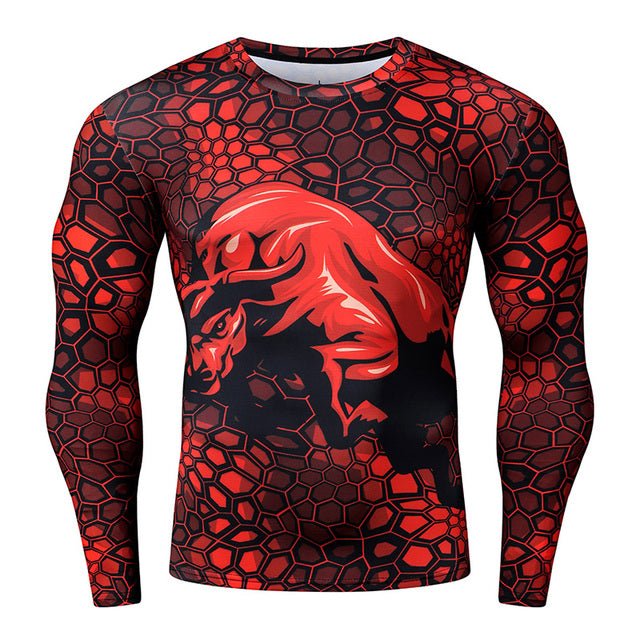 "The Bull" Long-Sleeve Rashguard - Affordable Rashguards