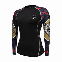 Women's "Champion Skull" Long-Sleeve Rashguard - Affordable Rashguards